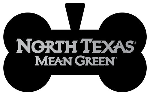 North Texas Dog Tag Matte Black Bone-shaped Engraved Officially Licensed 
