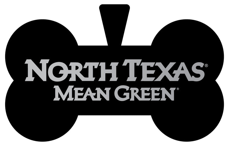 North Texas Dog Tag Matte Black Bone-shaped Engraved Officially Licensed 