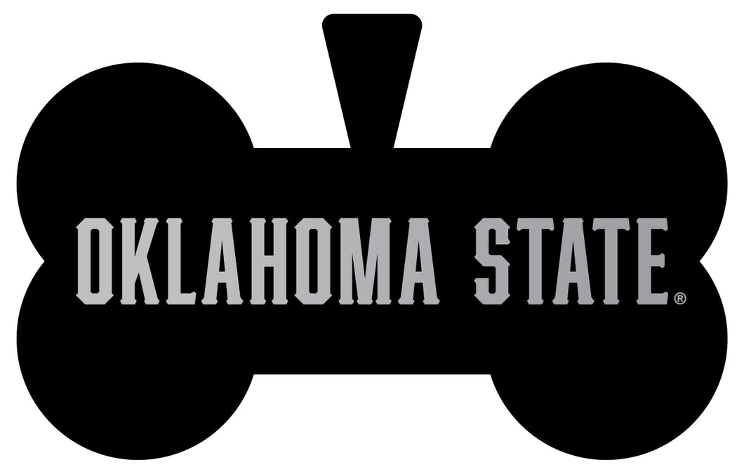 Oklahoma State Cowboys Dog Tag Matte Black Bone-shaped Engraved Officially Licensed 