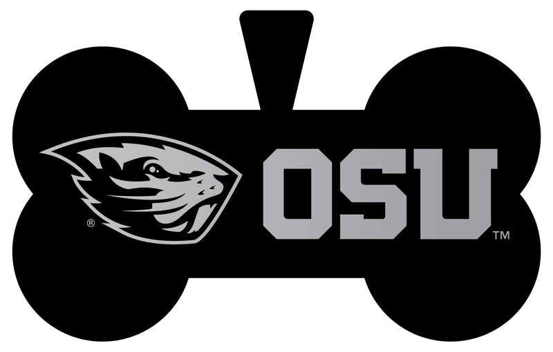 Oregon State Beavers Dog Tag Matte Black Bone-shaped Engraved Officially Licensed 
