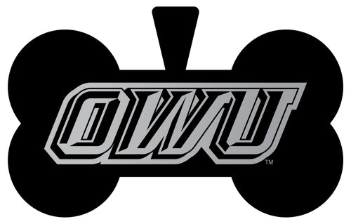 Ohio Wesleyan University Dog Tag Matte Black Bone-shaped Engraved Officially Licensed 