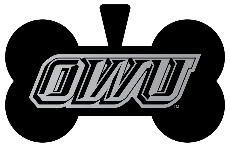 Ohio Wesleyan University Dog Tag Matte Black Bone-shaped Engraved Officially Licensed 
