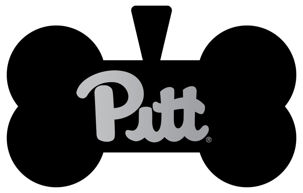 Pittsburgh Panthers Dog Tag Matte Black Bone-shaped Engraved Officially Licensed 
