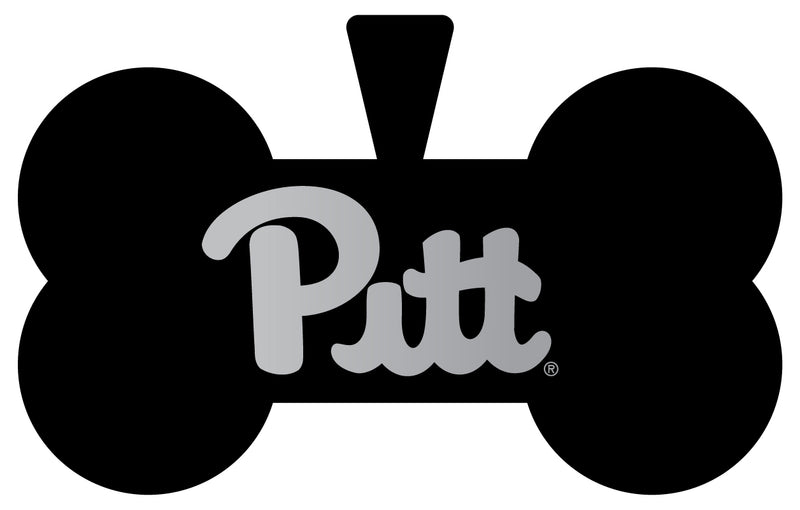 Pittsburgh Panthers Dog Tag Matte Black Bone-shaped Engraved Officially Licensed 