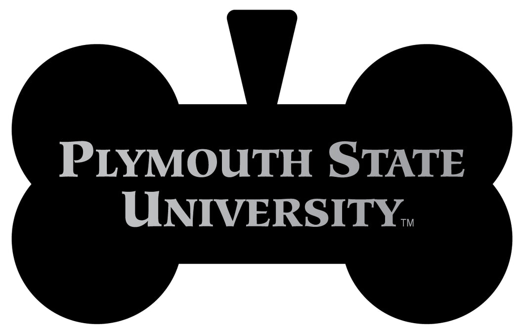 Plymouth State University Dog Tag Matte Black Bone-shaped Engraved Officially Licensed 