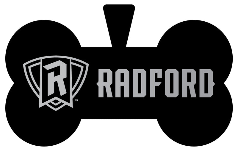 Radford University Highlanders Dog Tag Matte Black Bone-shaped Engraved Officially Licensed 