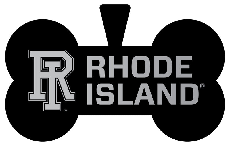 Rhode Island University Dog Tag Matte Black Bone-shaped Engraved Officially Licensed 