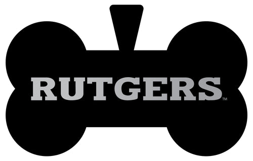 Rutgers Scarlet Knights Dog Tag Matte Black Bone-shaped Engraved Officially Licensed 