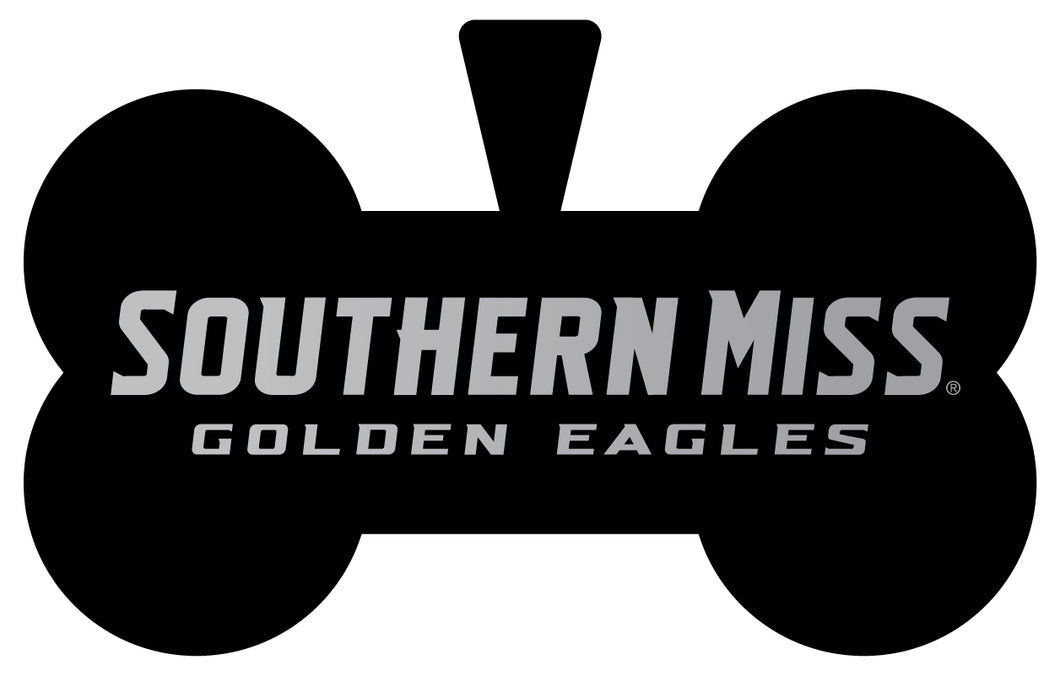 Southern Mississippi Golden Eagles Dog Tag Matte Black Bone-shaped Engraved Officially Licensed 