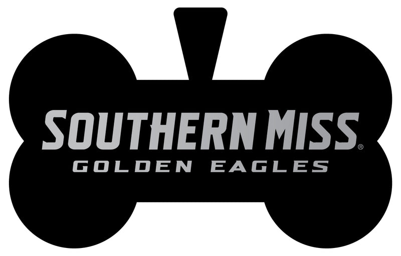 Southern Mississippi Golden Eagles Dog Tag Matte Black Bone-shaped Engraved Officially Licensed 