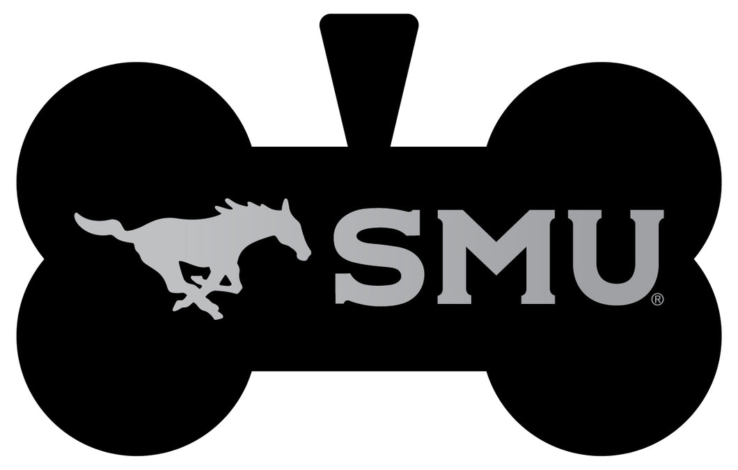 Southern Methodist University Dog Tag Matte Black Bone-shaped Engraved Officially Licensed 