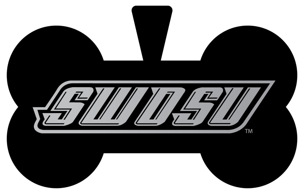 Southwestern Oklahoma State University Dog Tag Matte Black Bone-shaped Engraved Officially Licensed 