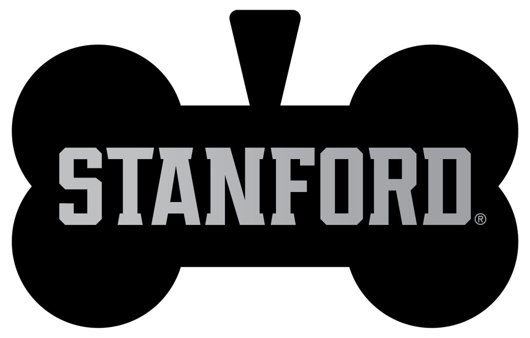 Stanford University Dog Tag Matte Black Bone-shaped Engraved Officially Licensed 