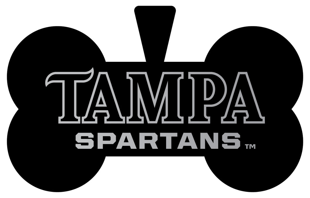University of Tampa Spartans Dog Tag Matte Black Bone-shaped Engraved Officially Licensed 