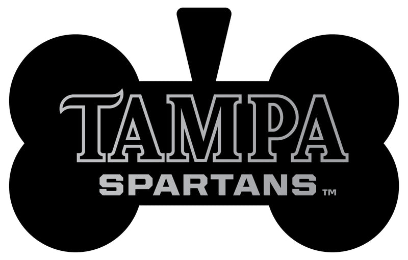 University of Tampa Spartans Dog Tag Matte Black Bone-shaped Engraved Officially Licensed 
