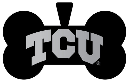 Texas Christian University Dog Tag Matte Black Bone-shaped Engraved Officially Licensed 