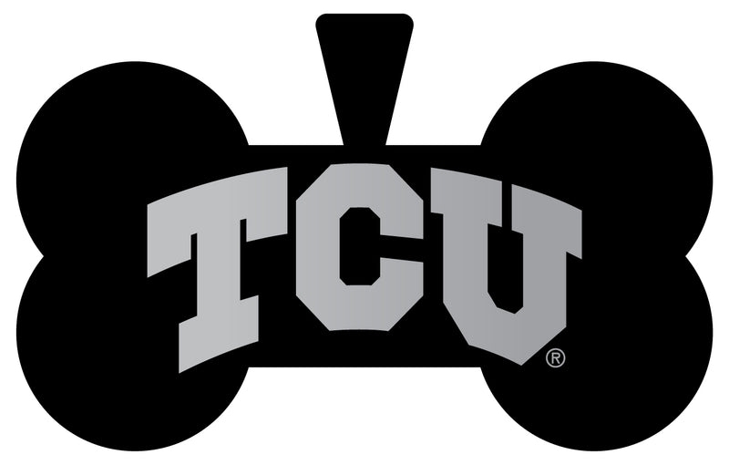 Texas Christian University Dog Tag Matte Black Bone-shaped Engraved Officially Licensed 