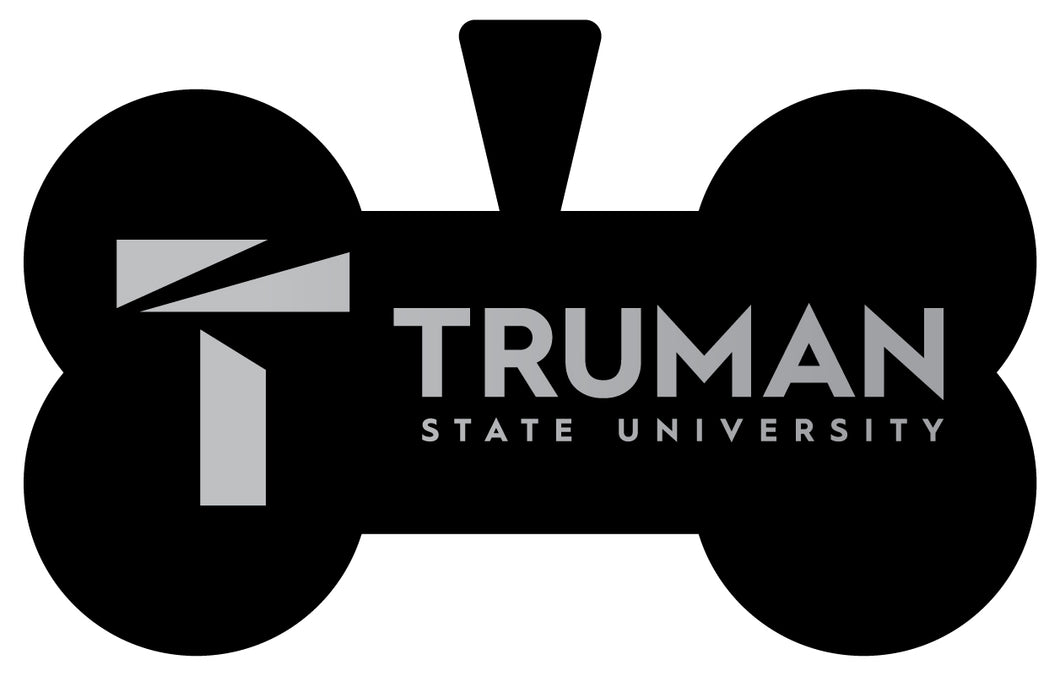 Truman State University Dog Tag Matte Black Bone-shaped Engraved Officially Licensed 