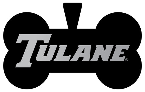 Tulane University Green Wave Dog Tag Matte Black Bone-shaped Engraved Officially Licensed 