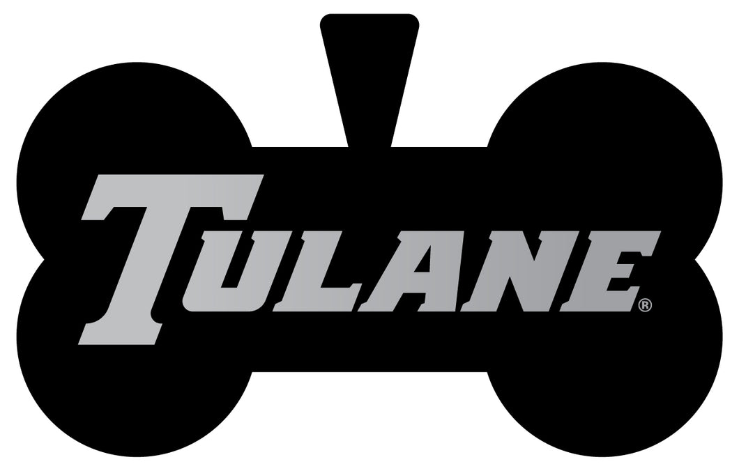 Tulane University Green Wave Dog Tag Matte Black Bone-shaped Engraved Officially Licensed 