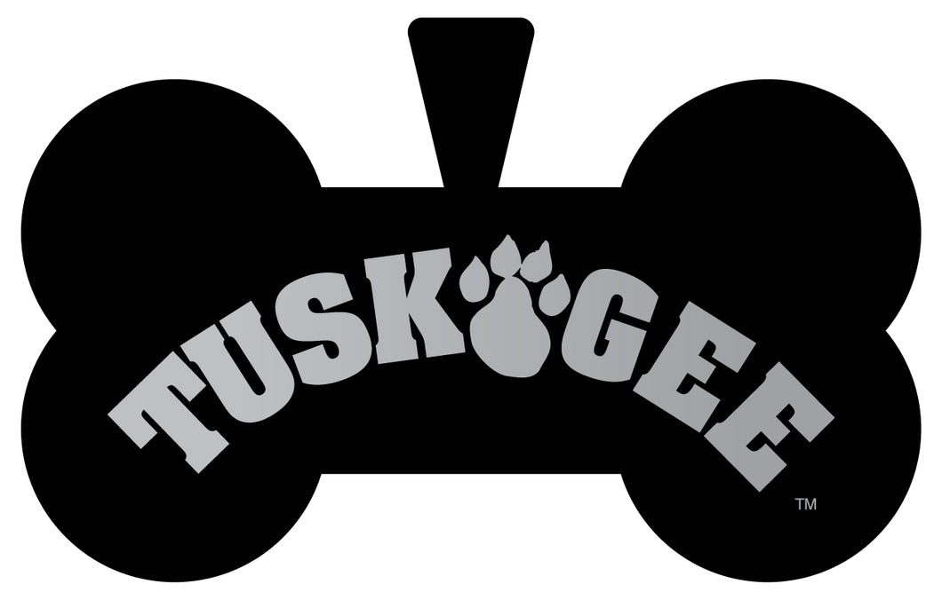 Tuskegee University Dog Tag Matte Black Bone-shaped Engraved Officially Licensed 