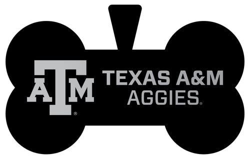 Texas A&M Aggies Dog Tag Matte Black Bone-shaped Engraved Officially Licensed 