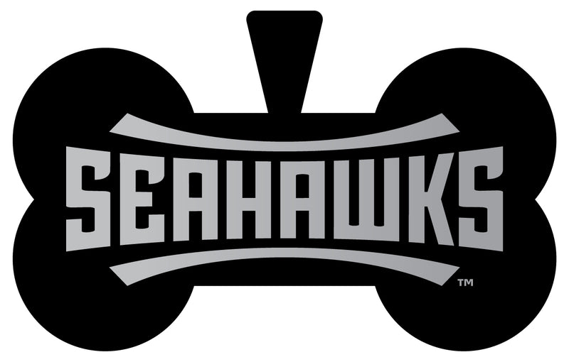 North Carolina Wilmington Seahawks Dog Tag Matte Black Bone-shaped Engraved Officially Licensed 
