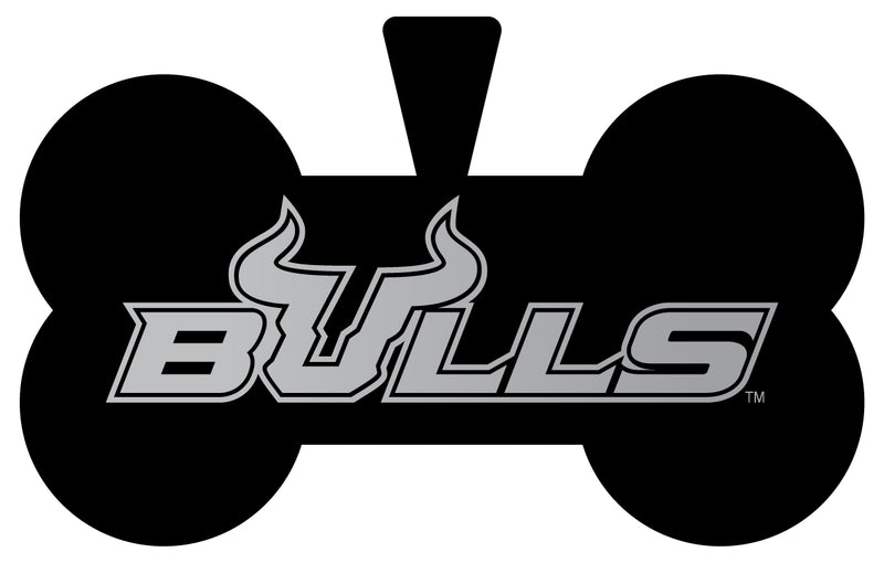 South Florida Bulls Dog Tag Matte Black Bone-shaped Engraved Officially Licensed 