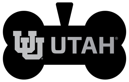 Utah Utes Dog Tag Matte Black Bone-shaped Engraved Officially Licensed 