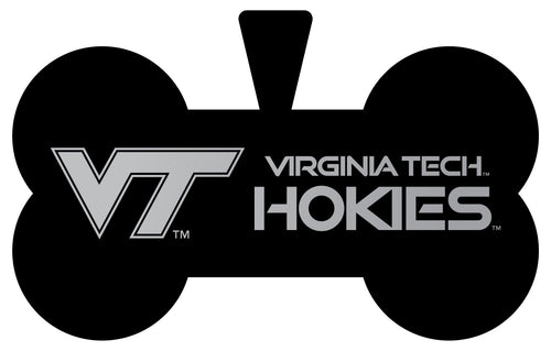 Virginia Tech Hokies Dog Tag Matte Black Bone-shaped Engraved Officially Licensed 