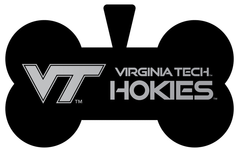 Virginia Tech Hokies Dog Tag Matte Black Bone-shaped Engraved Officially Licensed 