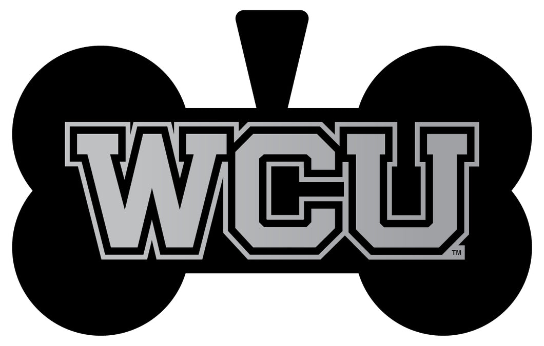 Western Carolina University Dog Tag Matte Black Bone-shaped Engraved Officially Licensed 