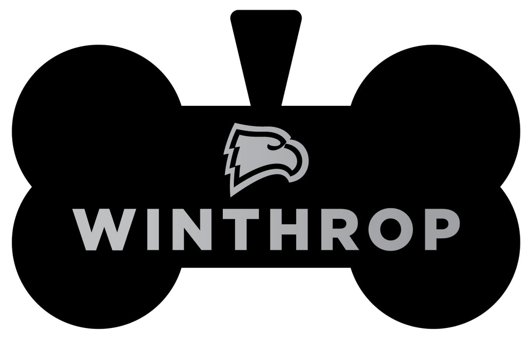 Winthrop University Dog Tag Matte Black Bone-shaped Engraved Officially Licensed 