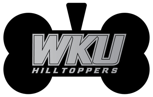 Western Kentucky Hilltoppers Dog Tag Matte Black Bone-shaped Engraved Officially Licensed 