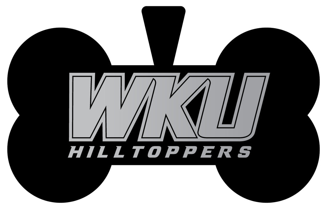 Western Kentucky Hilltoppers Dog Tag Matte Black Bone-shaped Engraved Officially Licensed 