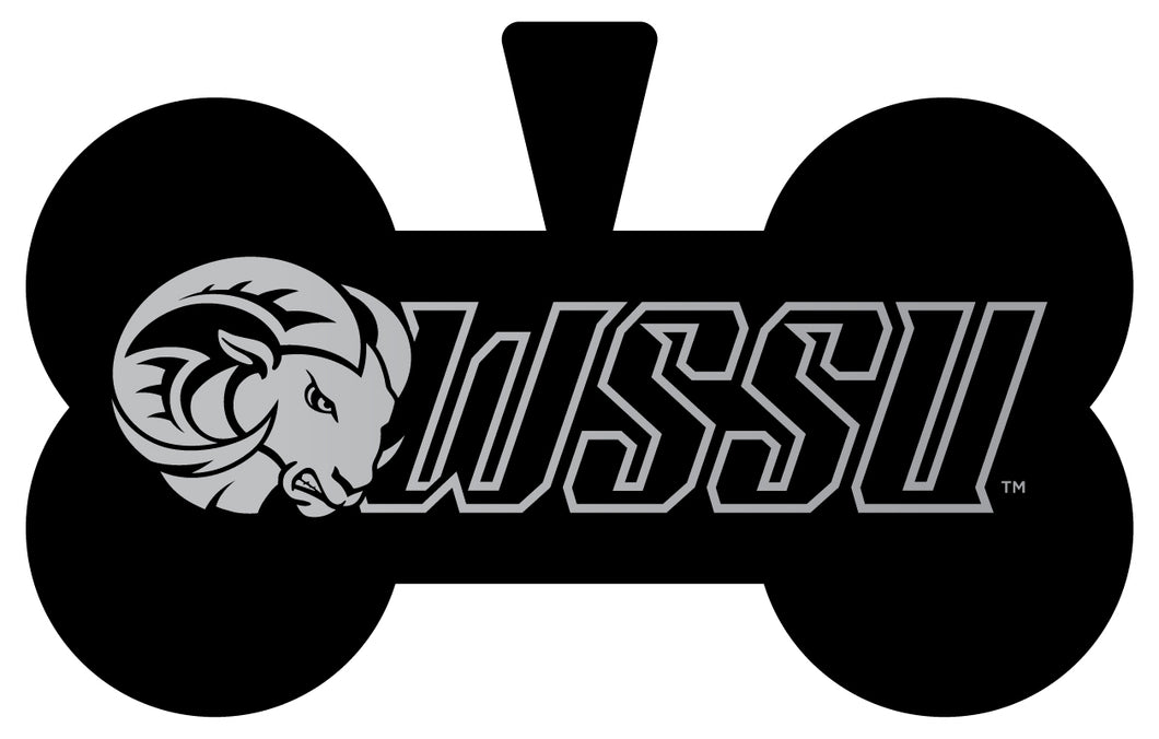 Winston-Salem State Dog Tag Matte Black Bone-shaped Engraved Officially Licensed 