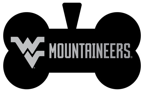 West Virginia Mountaineers Dog Tag Matte Black Bone-shaped Engraved Officially Licensed 
