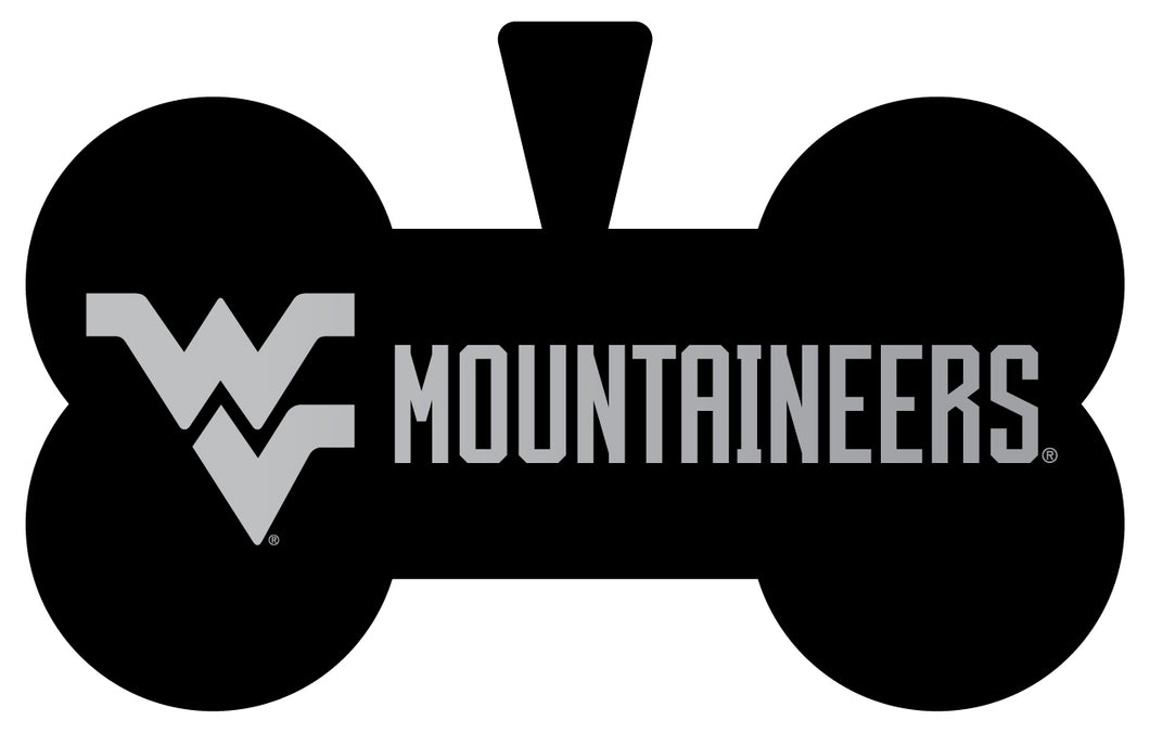 West Virginia Mountaineers Dog Tag Matte Black Bone-shaped Engraved Officially Licensed 
