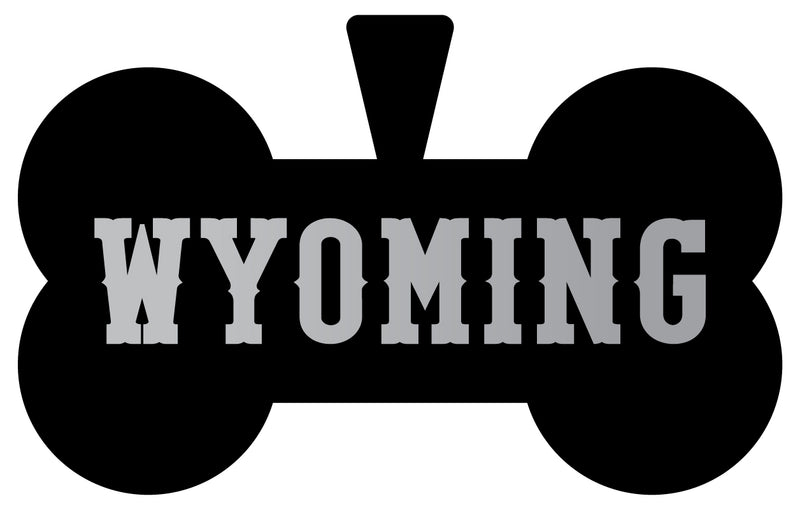 University of Wyoming Dog Tag Matte Black Bone-shaped Engraved Officially Licensed 