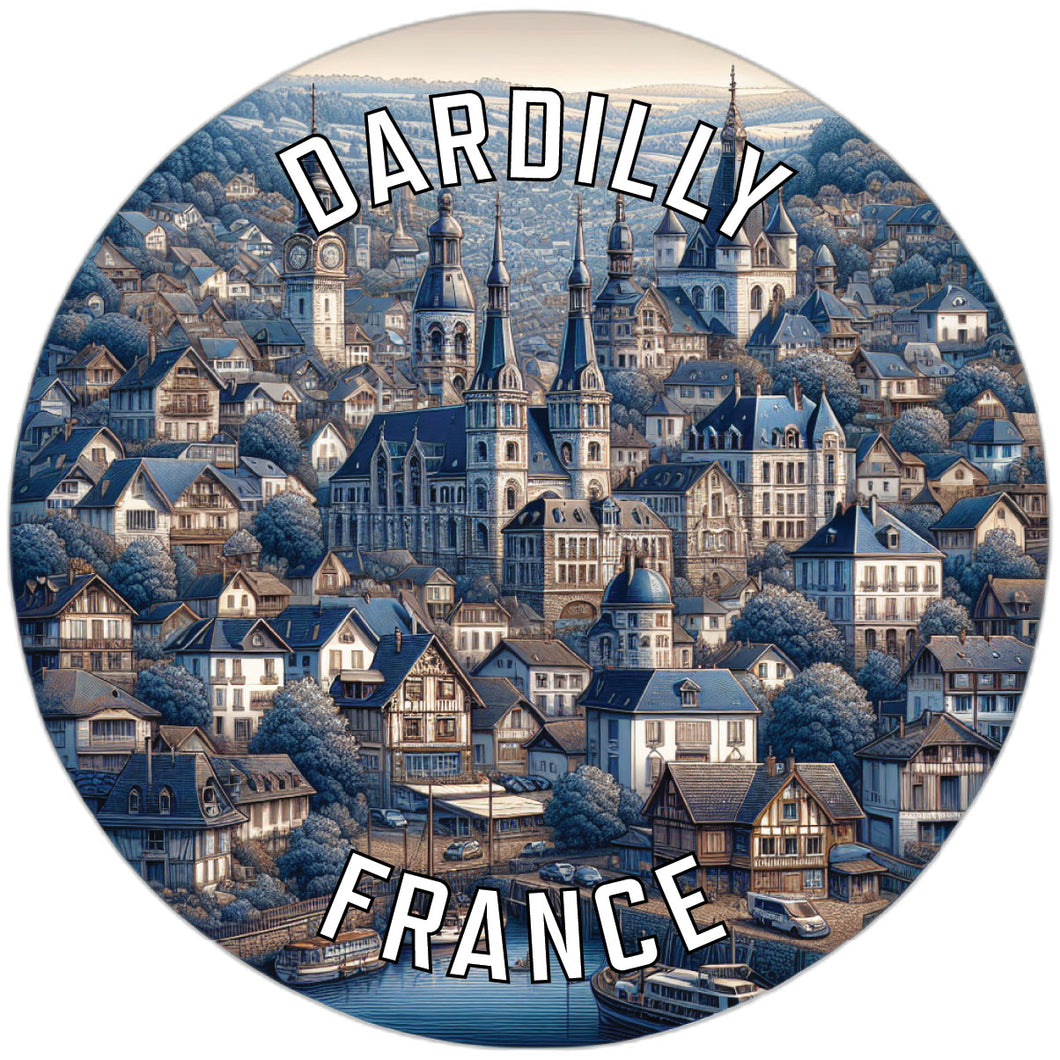 Dardilly France Souvenir Die Cut Flat Magnet 2-Inch