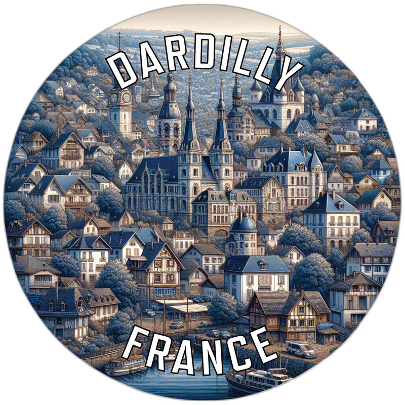 Dardilly France Souvenir Die Cut Flat Magnet 2-Inch