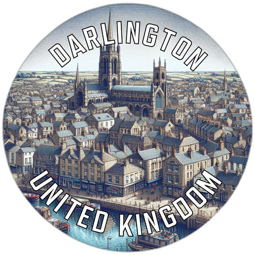 Darlington United Kingdom Souvenir Die Cut Flat Magnet 6-Inch