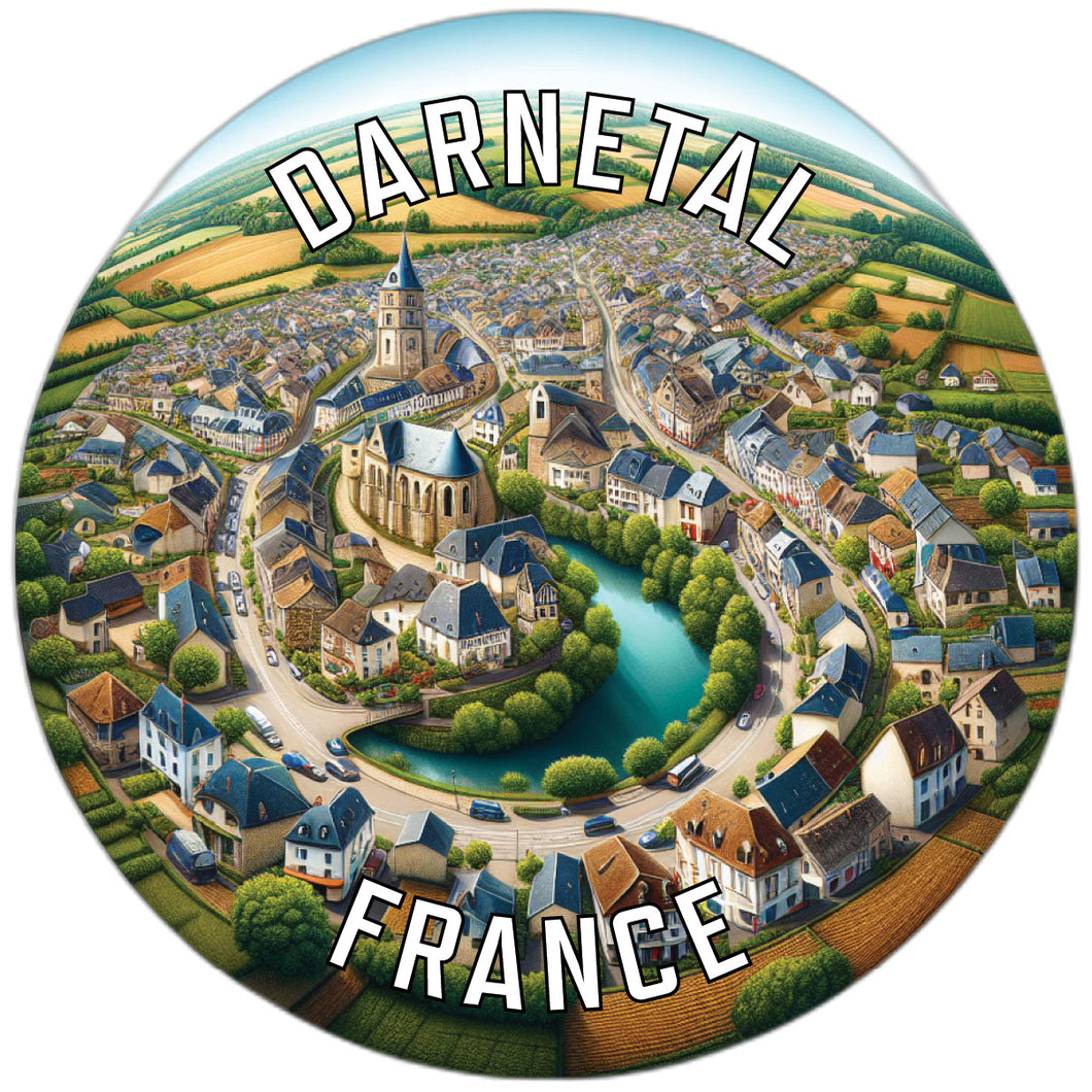 Darnetal France Souvenir Die Cut Flat Magnet 2-Inch