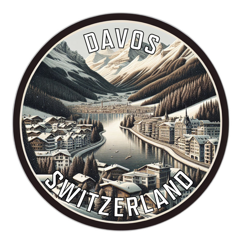 Davos Switzerland Souvenir Vinyl Decal Sticker 2-Inch