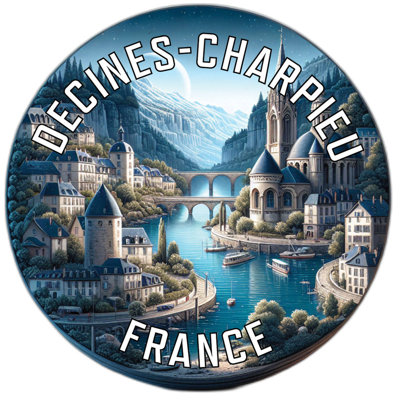 Decines Charpieu France Souvenir Die Cut Flat Magnet 2-Inch