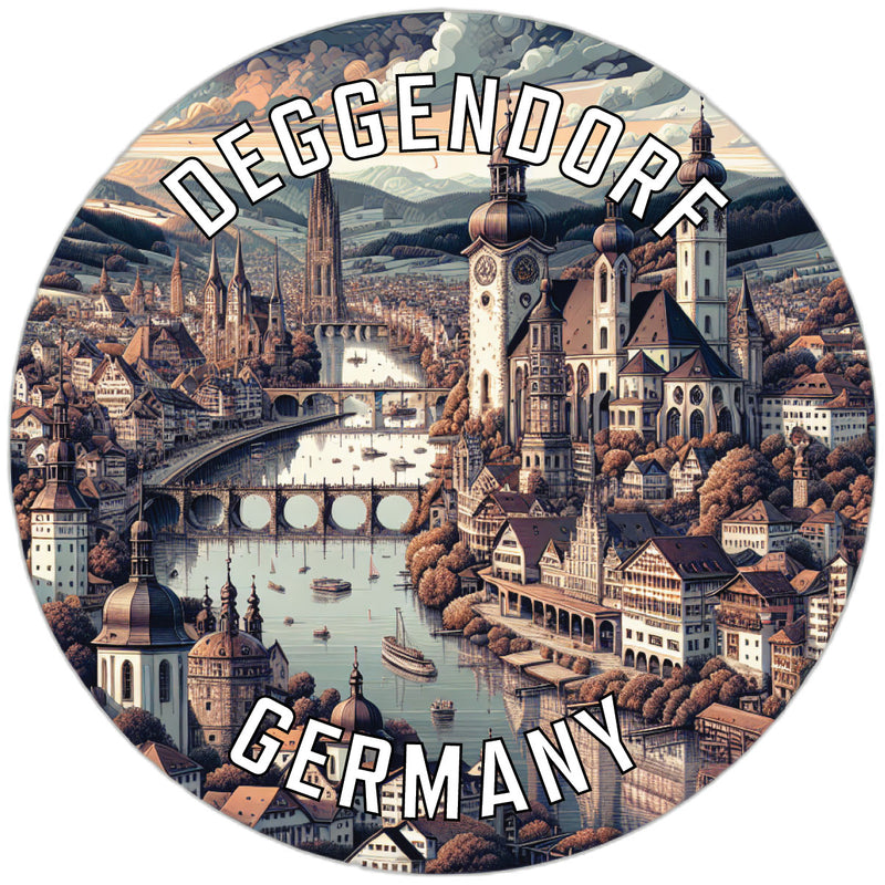 Deggendorf Germany Souvenir Die Cut Flat Magnet 6-Inch