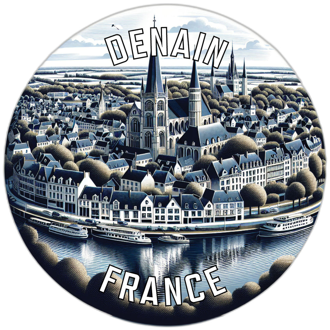 Denain France Souvenir Die Cut Flat Magnet 2-Inch