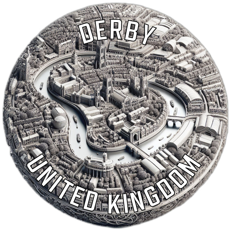 Derby United Kingdom Souvenir Vinyl Decal Sticker 2-Inch