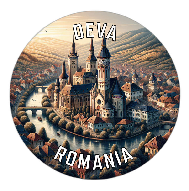 Deva Romania Souvenir Die Cut Flat Magnet 2-Inch