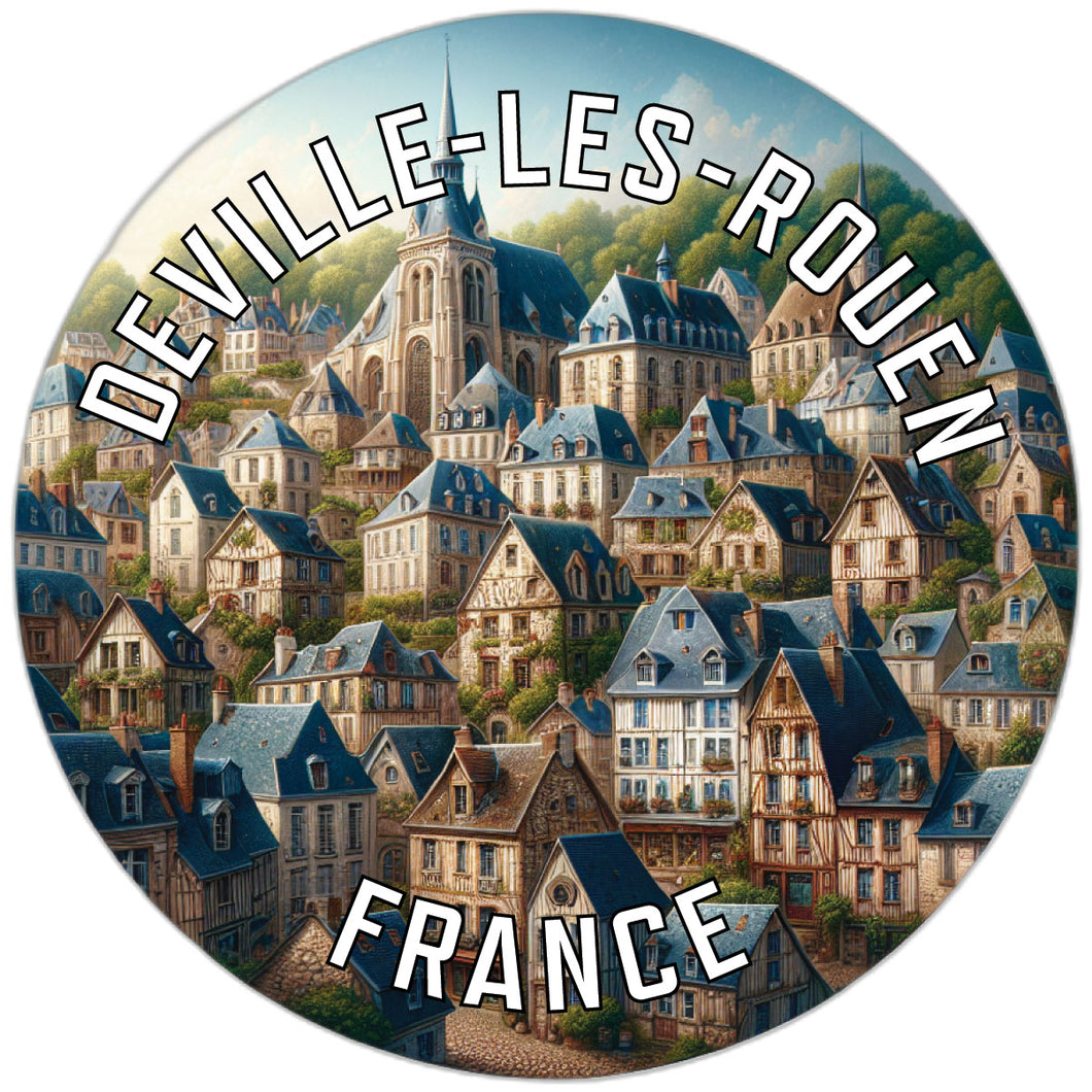 Deville les Rouen France Souvenir Die Cut Flat Magnet 6-Inch